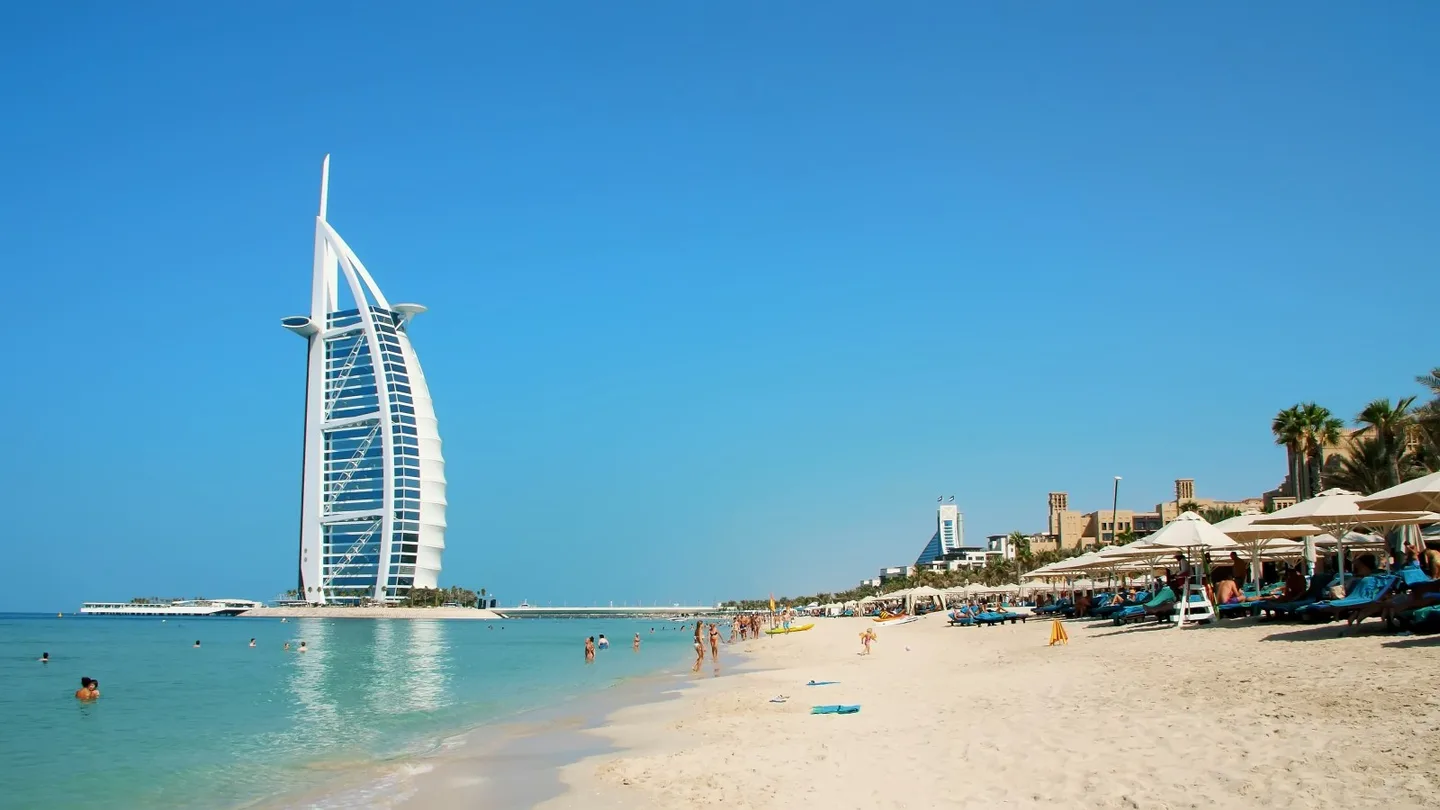 Burj Al Arab hotel on the Dubai coastline